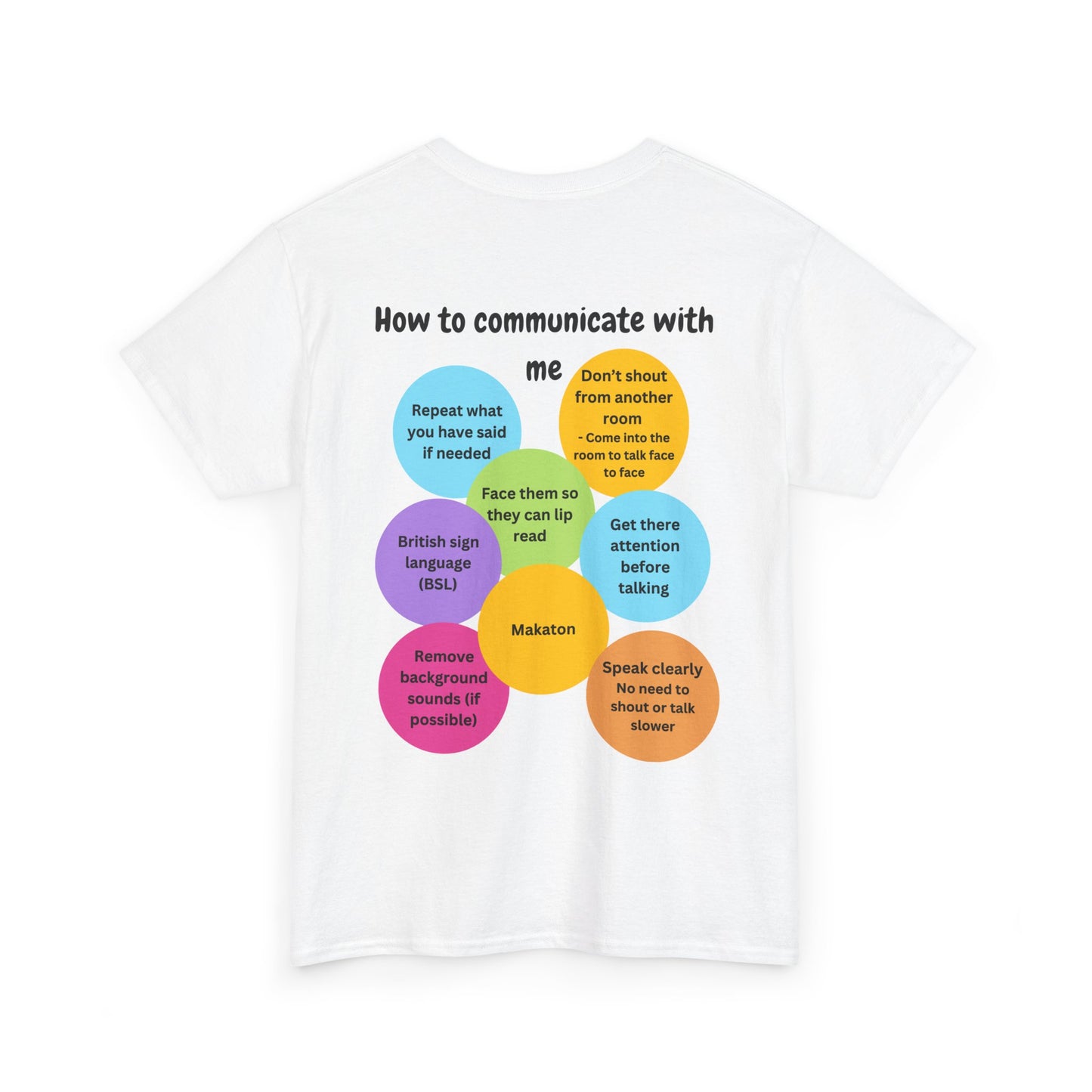 Unisex Adult t-shirt - Back design - How to communicate with me