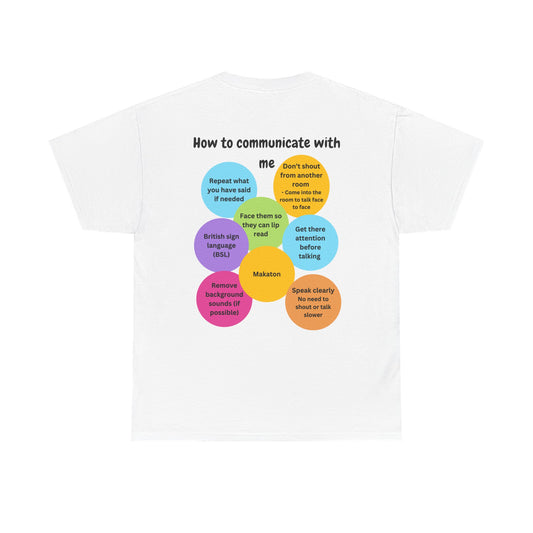 Unisex Adult t-shirt - Back design - How to communicate with me
