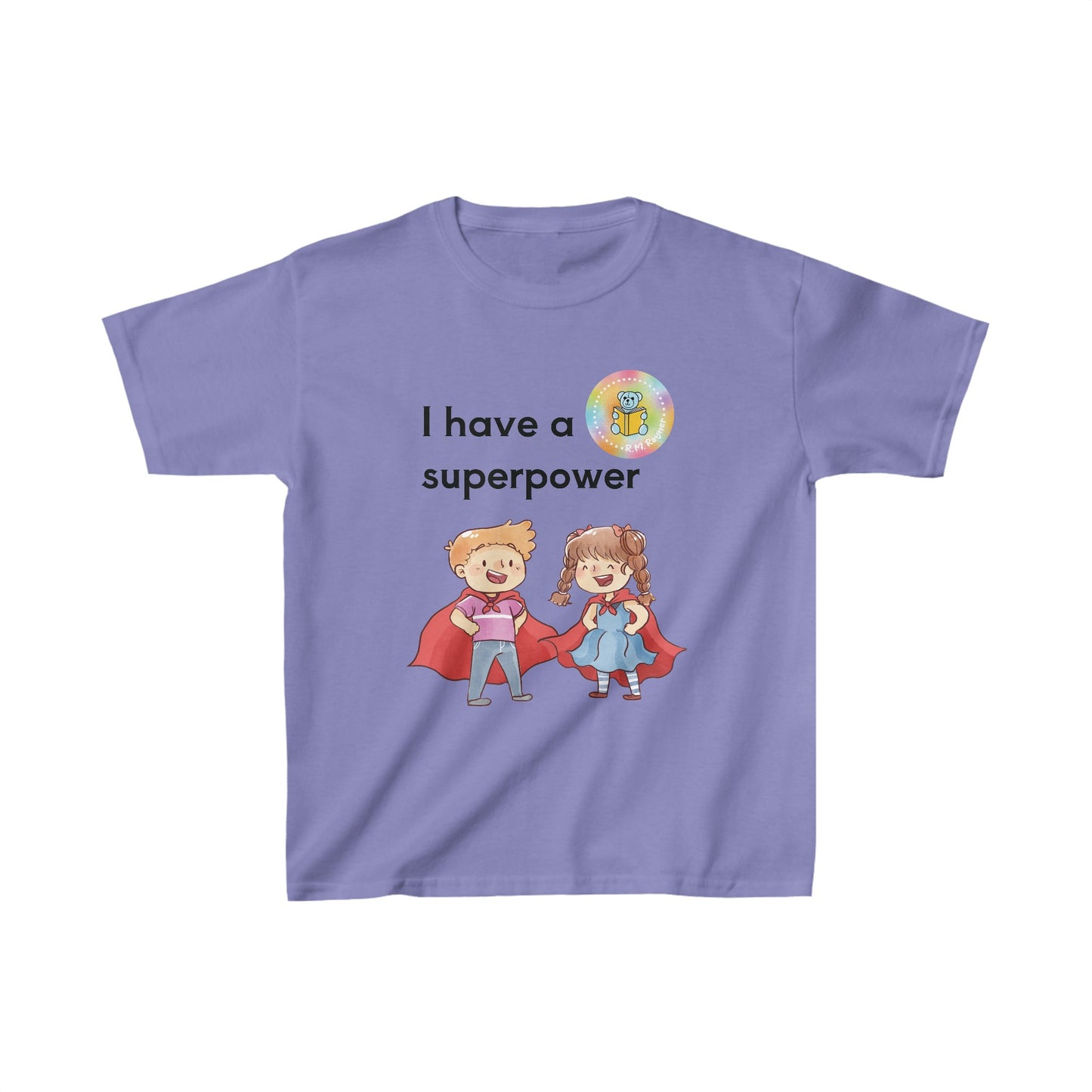 Kids I have SUPERPOWERS with Emily and Freddie characters t-shirt image 11