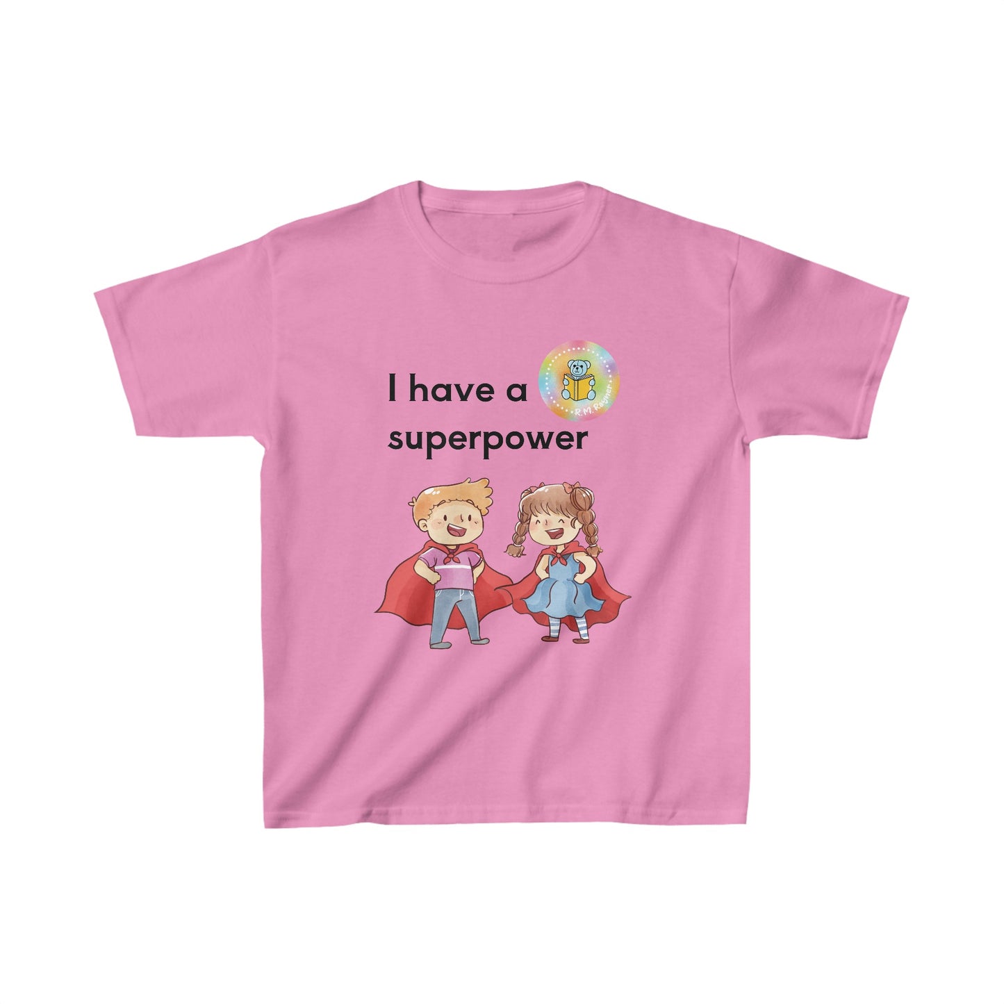 Kids I have SUPERPOWERS with Emily and Freddie characters t-shirt image 15