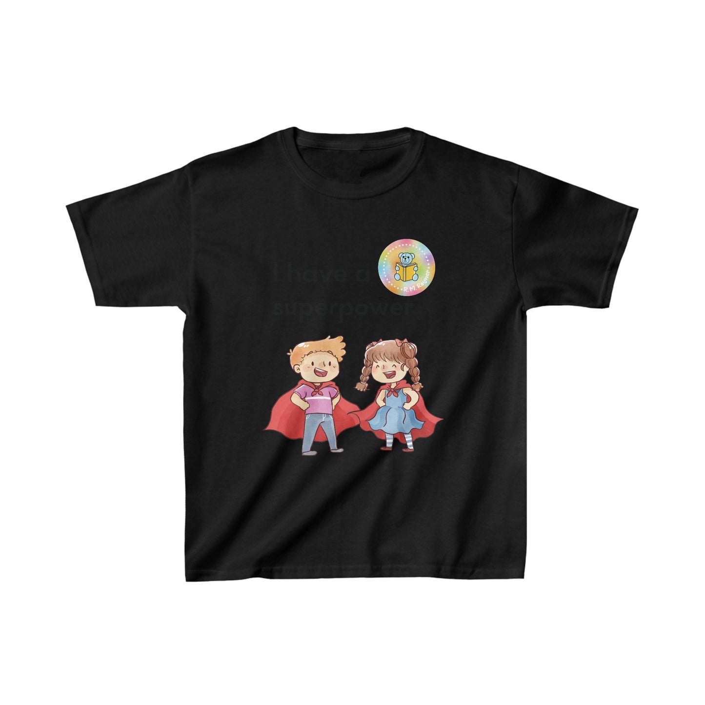 Kids I have SUPERPOWERS with Emily and Freddie characters t-shirt image 3