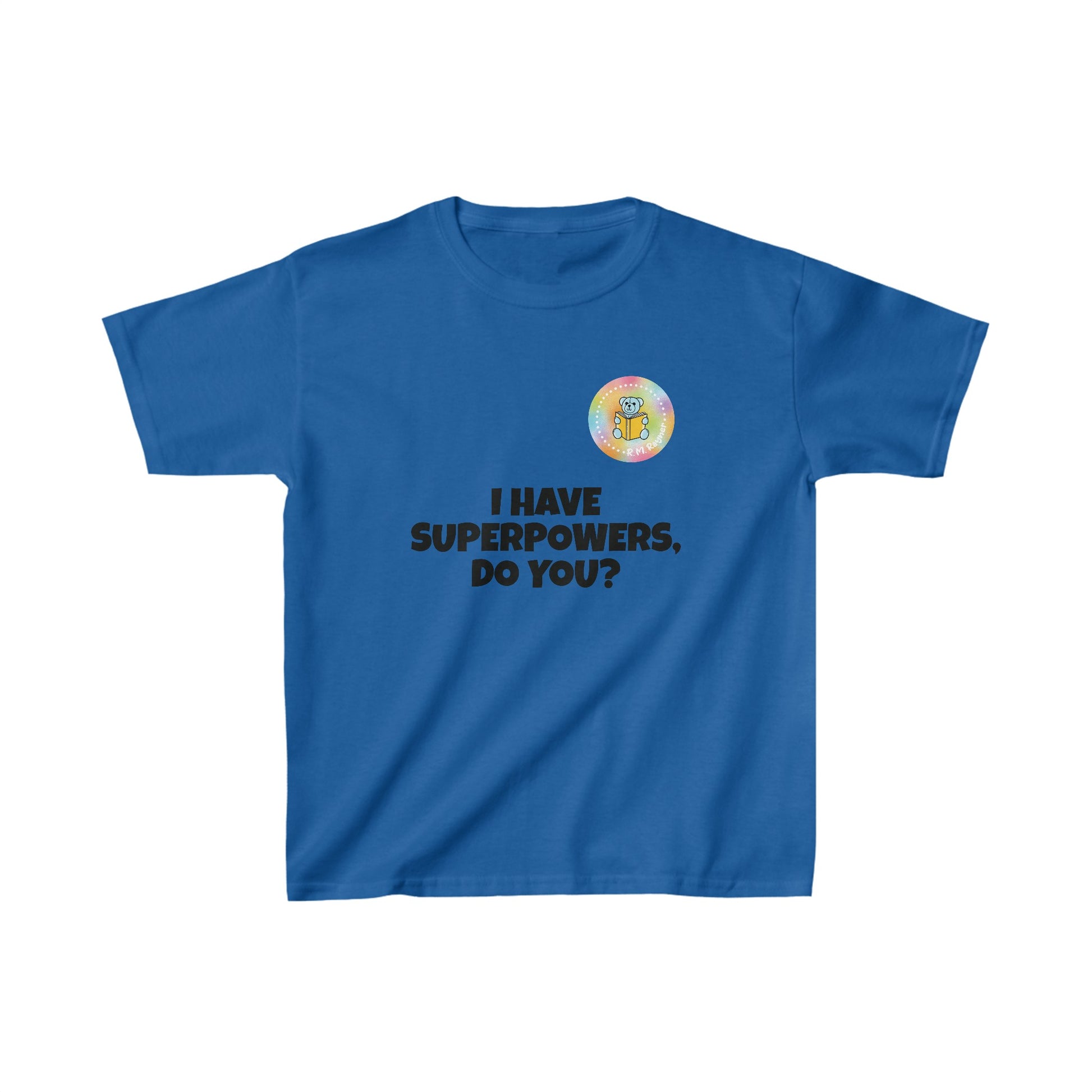 Kids I have superpowers, do you (plain text) t-shirt - L, Royal image