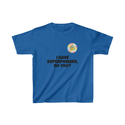 Kids I have superpowers, do you (plain text) t-shirt - L, Royal image