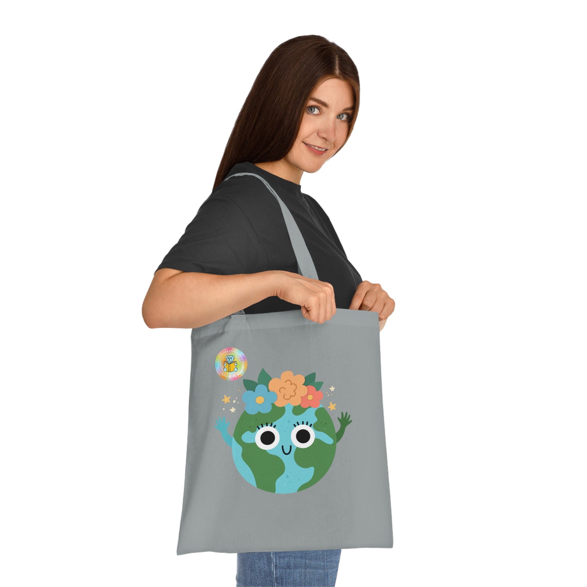 Cotton Tote Bag - What's your superpower? I look after the planet - One size, Grey image