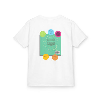 Kids t-shirt - Can you find the superpowers book alongside how to communicate with me