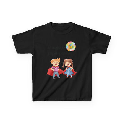 Kids I have SUPERPOWERS with Emily and Freddie characters t-shirt