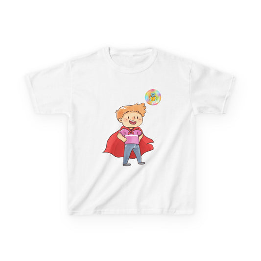 Kids t-shirt - Freddie character from "Can you find the superpowers" book