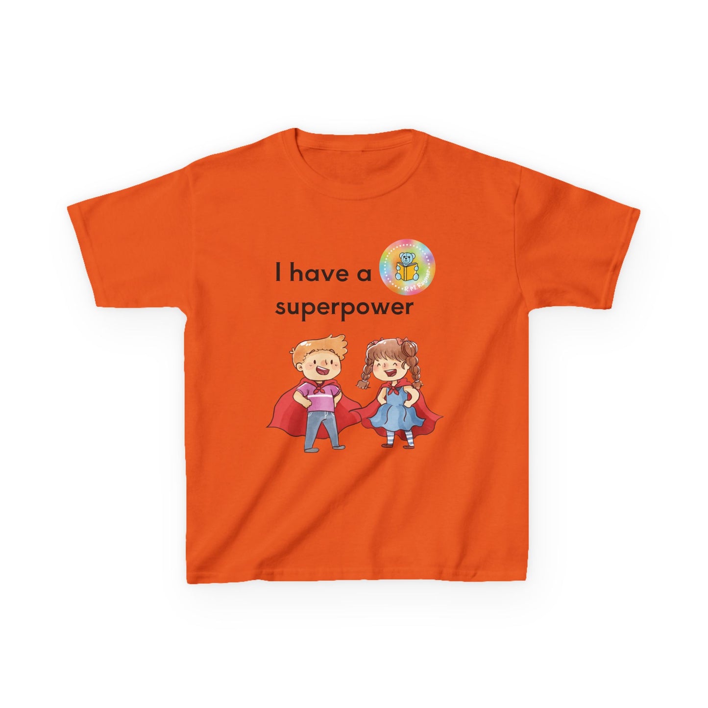 Kids I have SUPERPOWERS with Emily and Freddie characters t-shirt