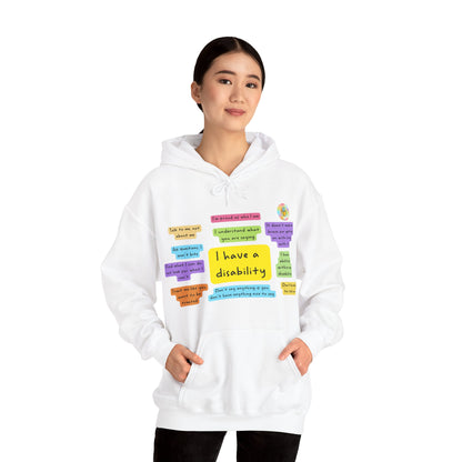 Unisex adult hoodie - I have a disability - front design image 16