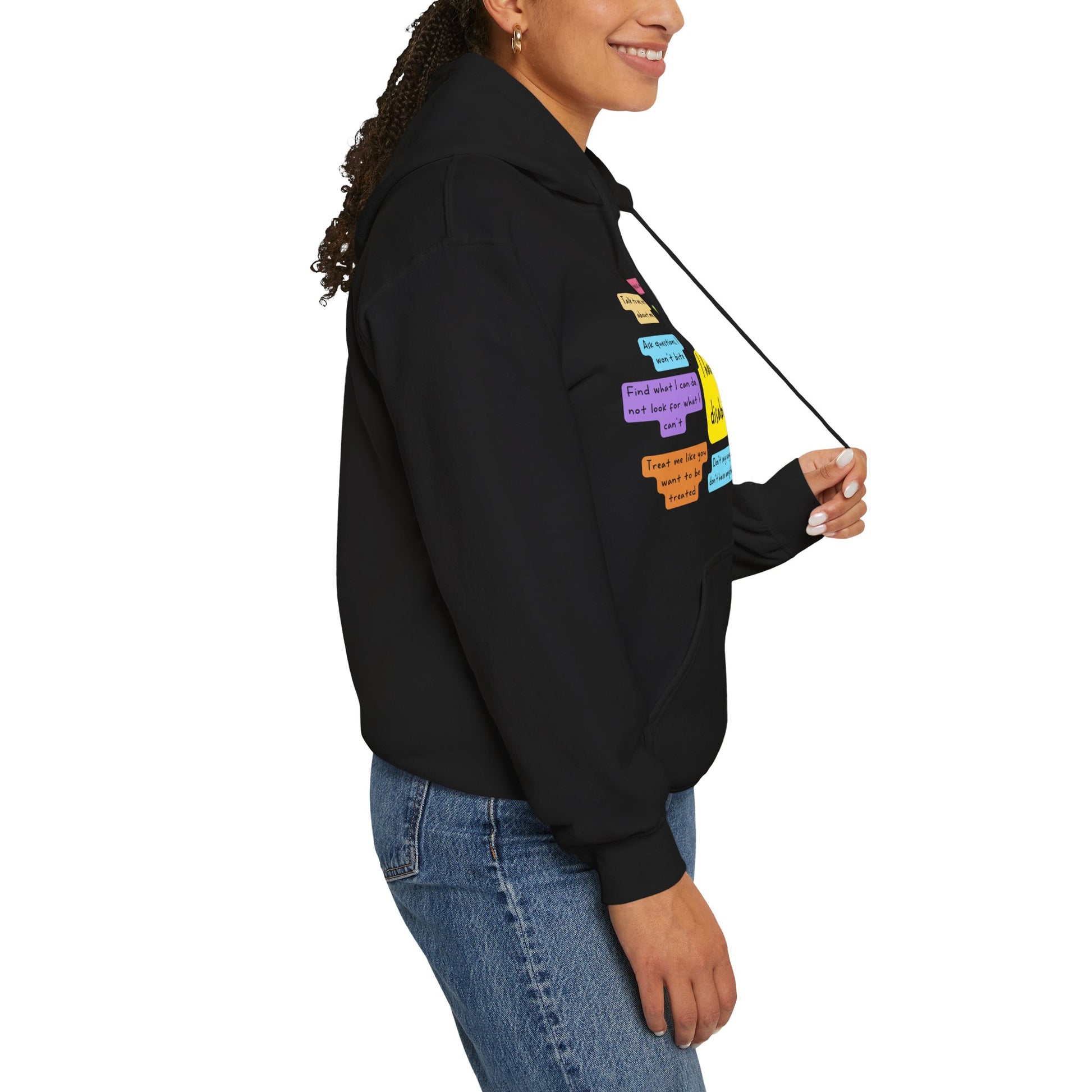Unisex adult hoodie - I have a disability - front design image 34