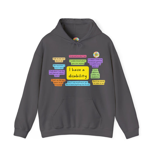 Unisex adult hoodie - I have a disability - front design image 0