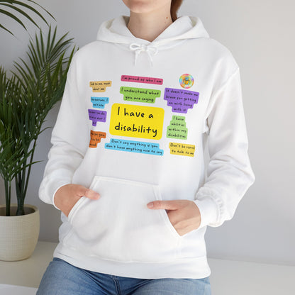 Unisex adult hoodie - I have a disability - front design image 23