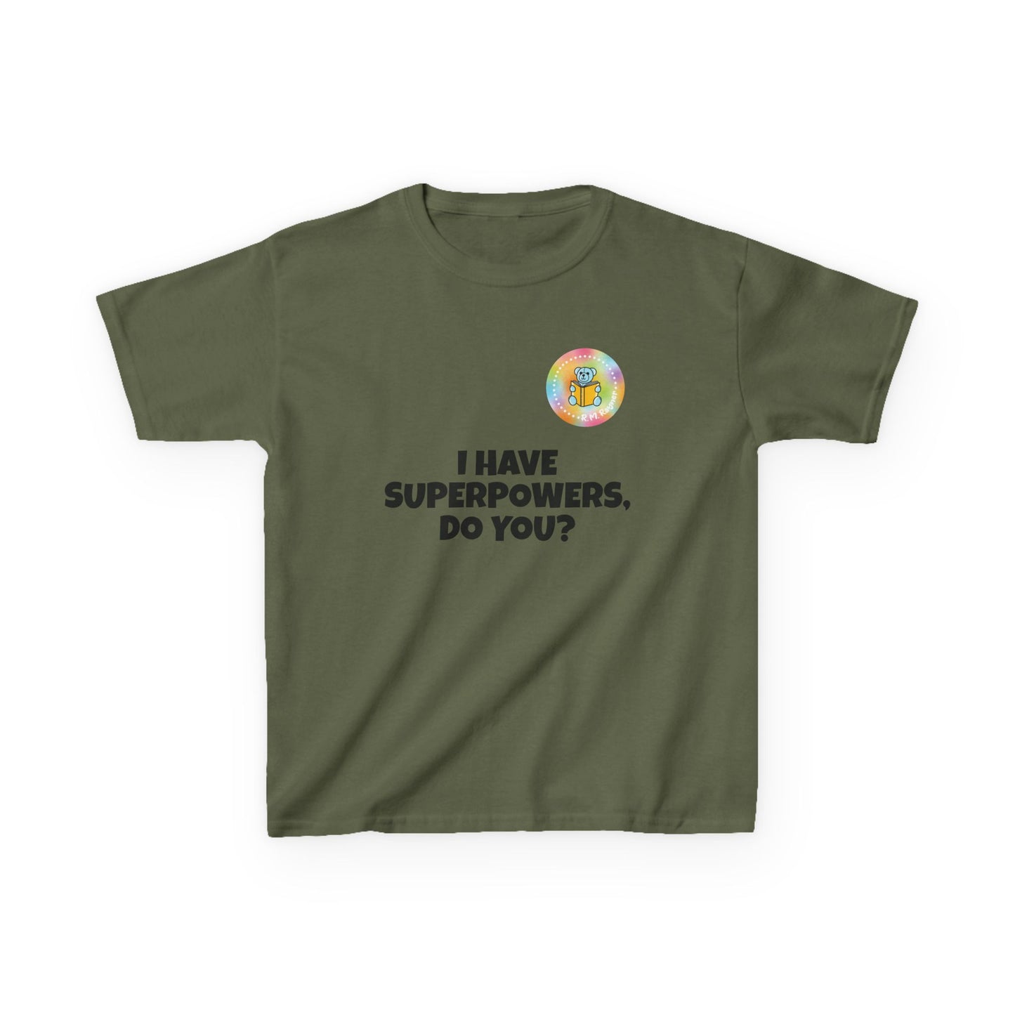 Kids I have superpowers, do you (plain text) t-shirt