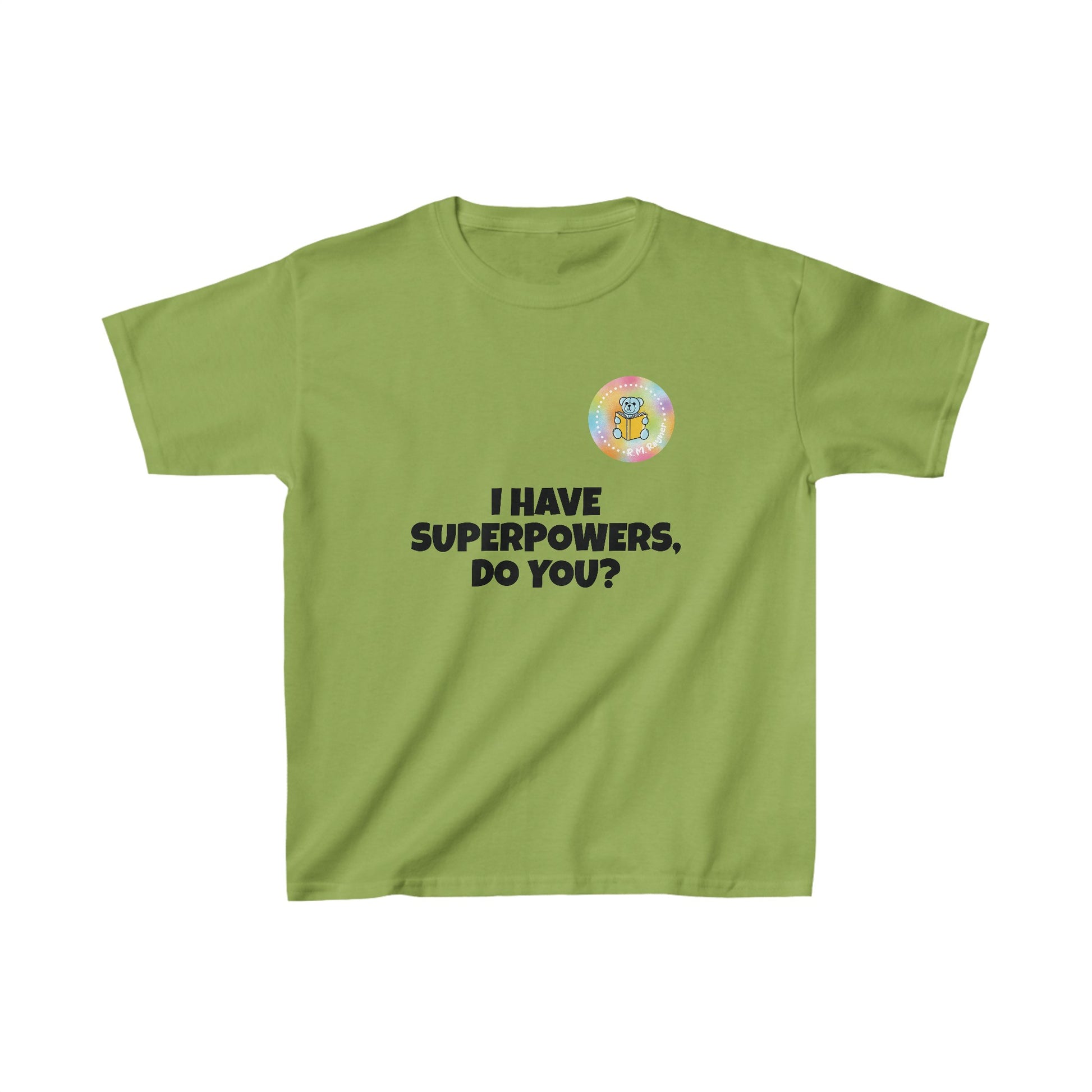 Kids I have superpowers, do you (plain text) t-shirt - M, Kiwi image