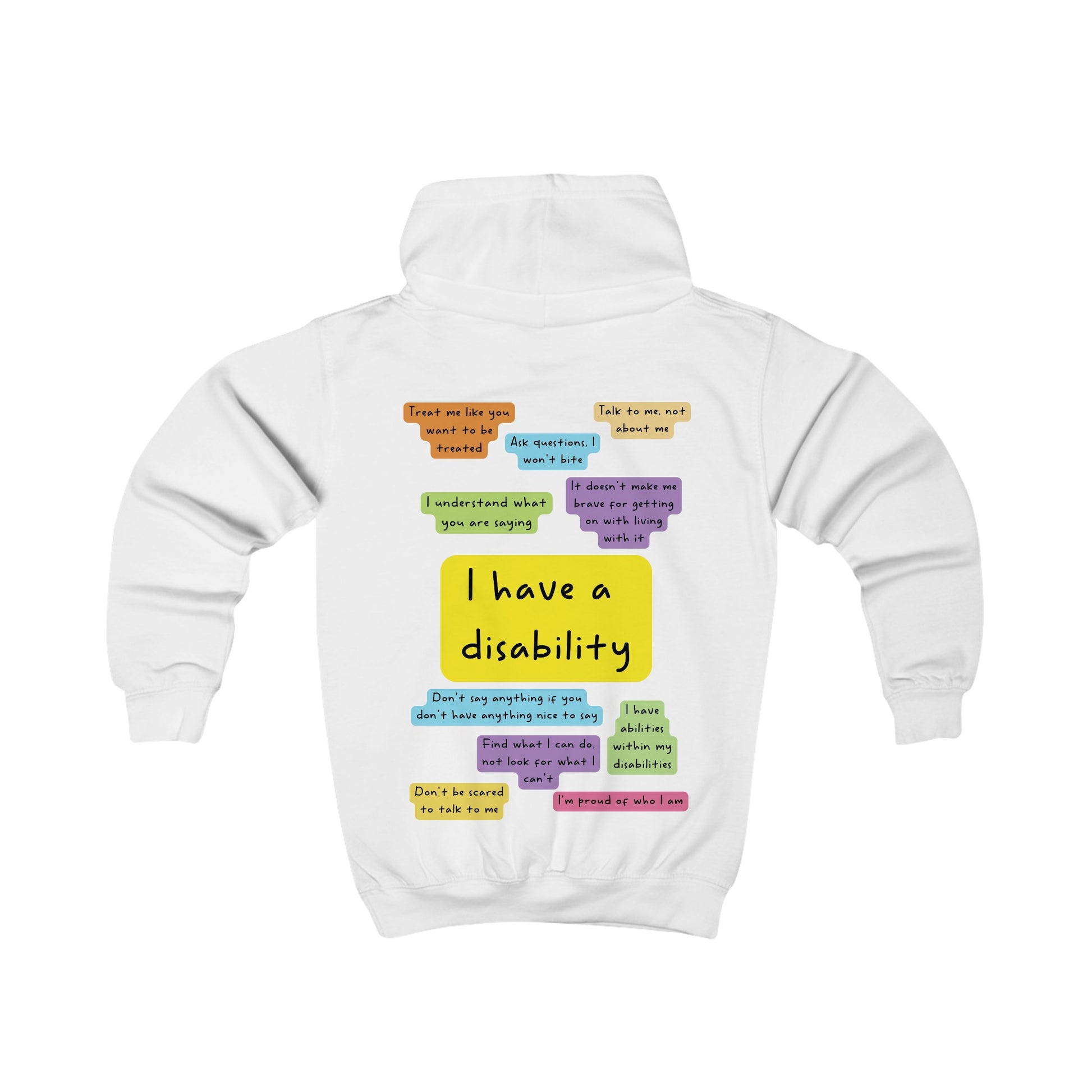 Kids Hoodie - I have a disability - Arctic White, L image