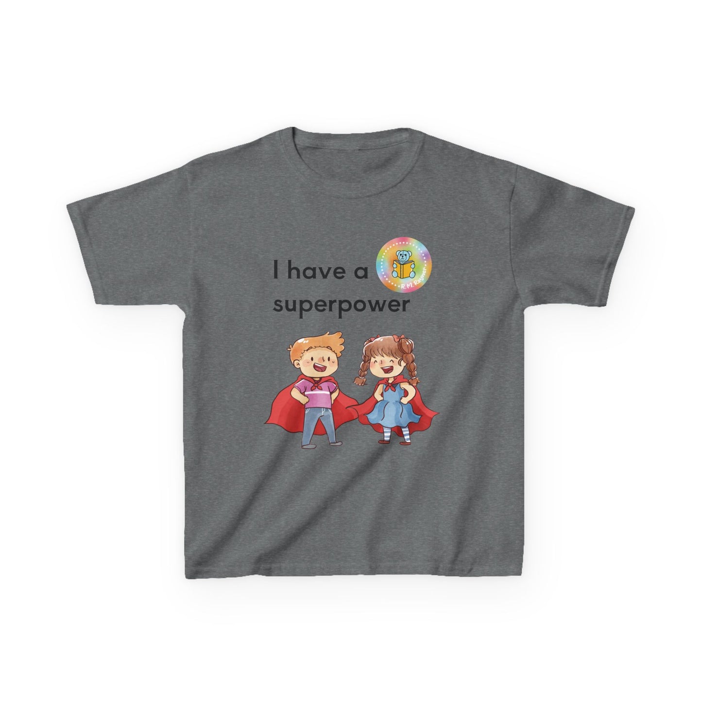 Kids I have SUPERPOWERS with Emily and Freddie characters t-shirt