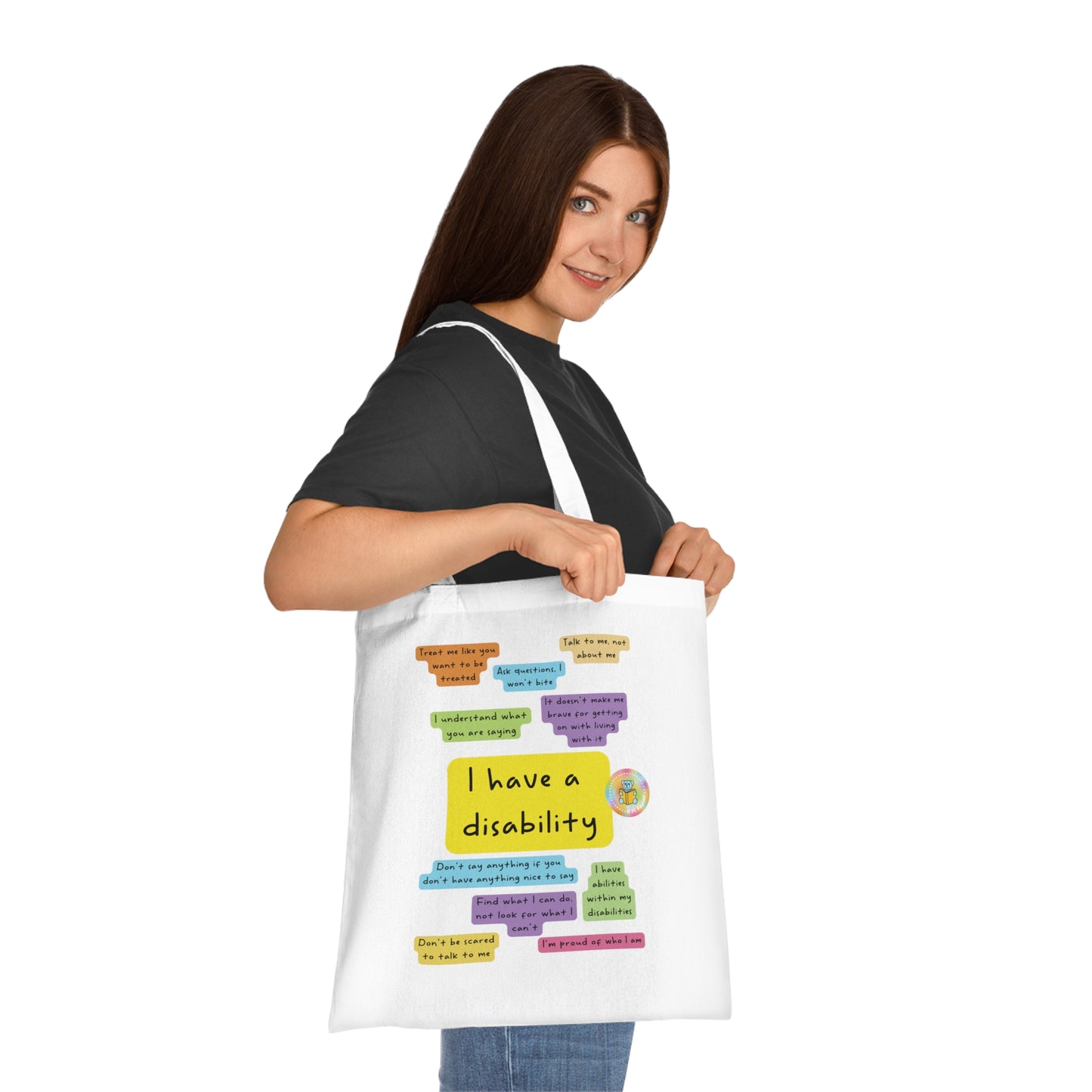 I have a disability statement tote bag