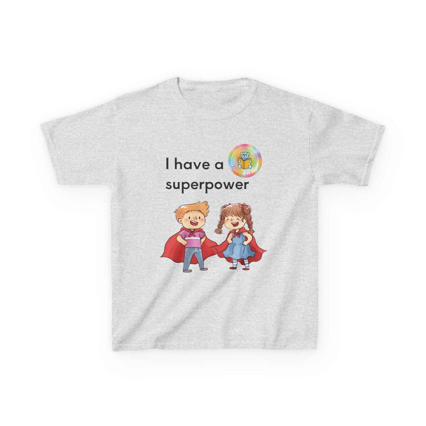 Kids I have SUPERPOWERS with Emily and Freddie characters t-shirt