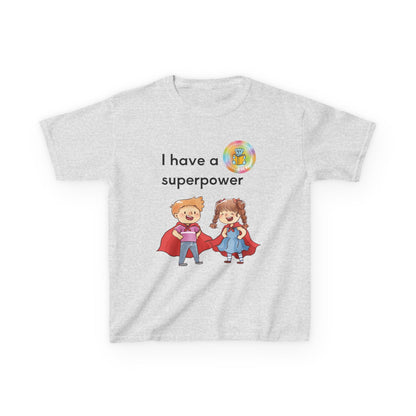 Kids I have SUPERPOWERS with Emily and Freddie characters t-shirt