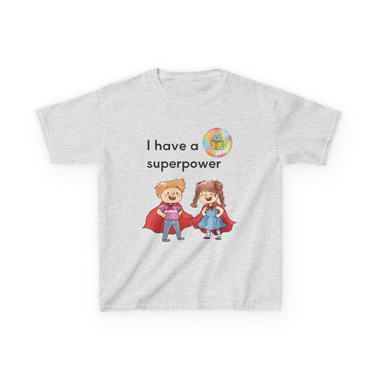 Kids I have SUPERPOWERS with Emily and Freddie characters t-shirt