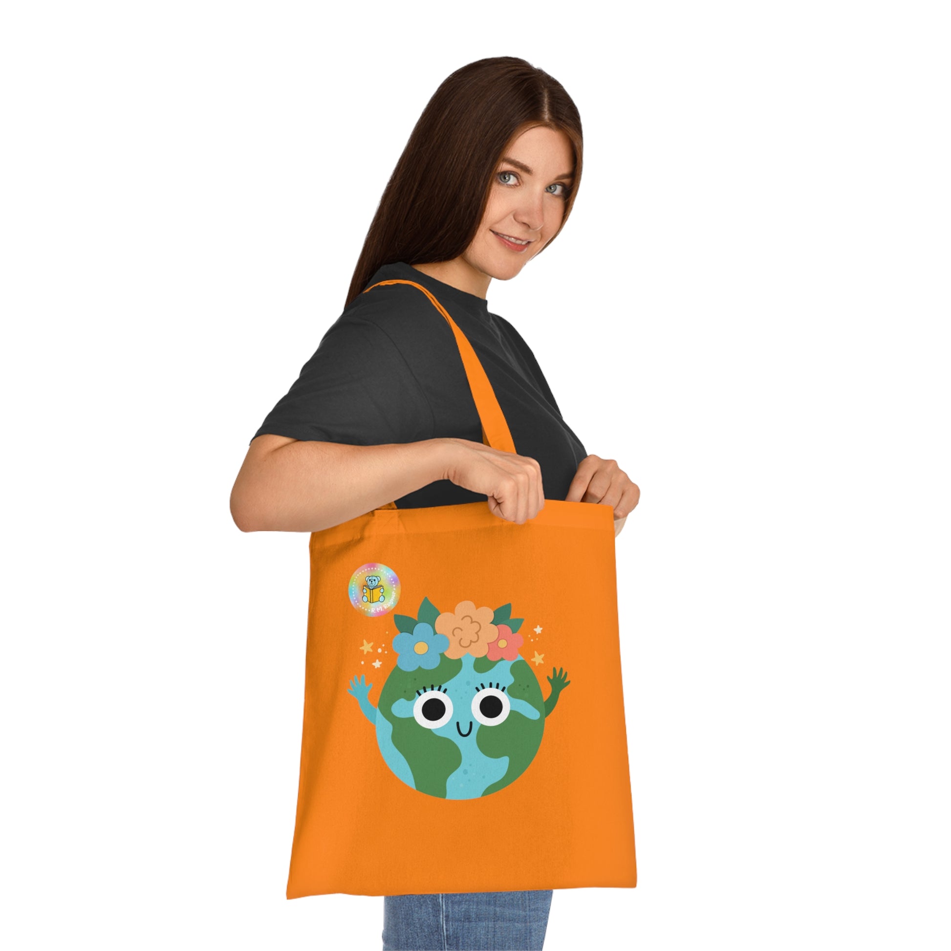 Cotton Tote Bag - What's your superpower? I look after the planet - One size, Orange image
