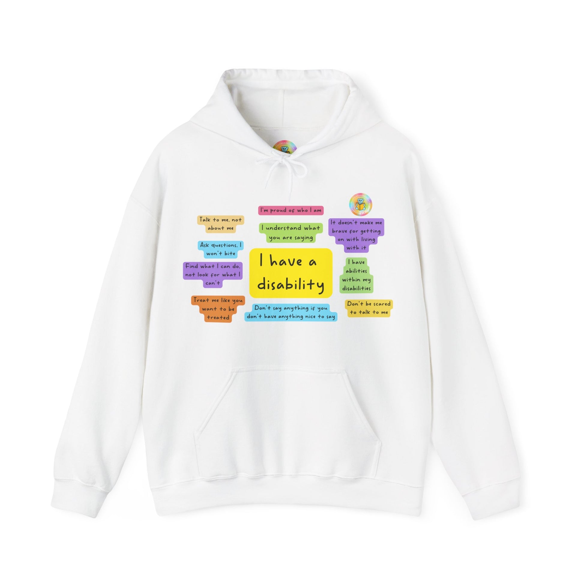 Unisex adult hoodie - I have a disability - front design image 11
