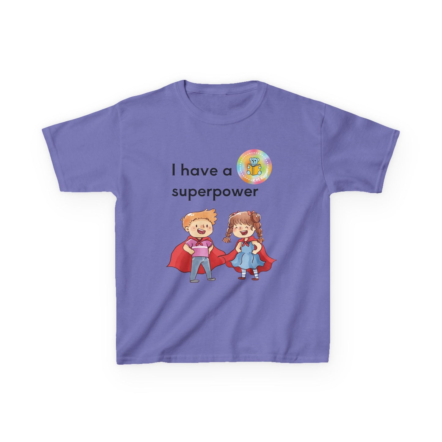 Kids I have SUPERPOWERS with Emily and Freddie characters t-shirt