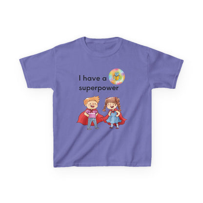 Kids I have SUPERPOWERS with Emily and Freddie characters t-shirt