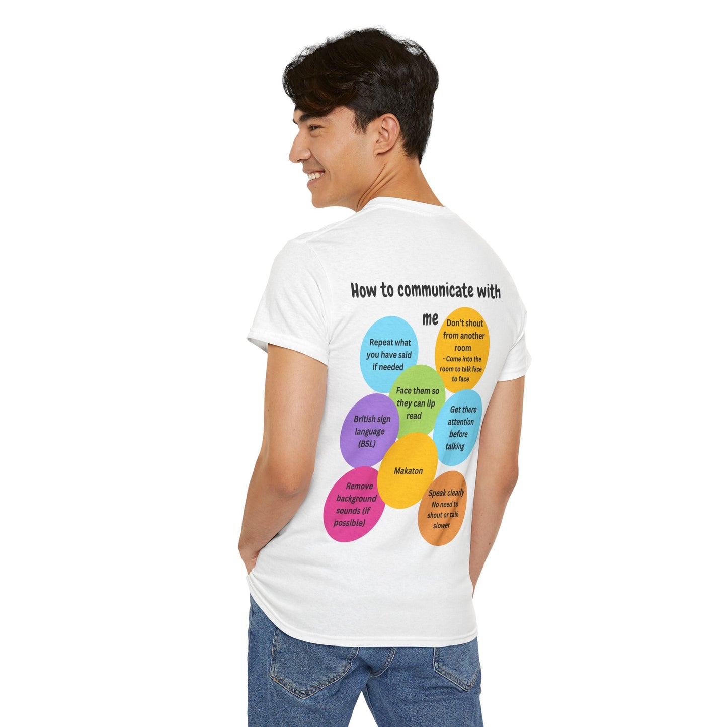 Unisex Adult t-shirt - Back design - How to communicate with me image 15
