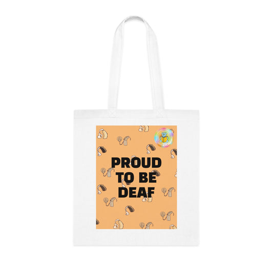 PROUD TO BE DEAF Cotton Tote Bag image 0