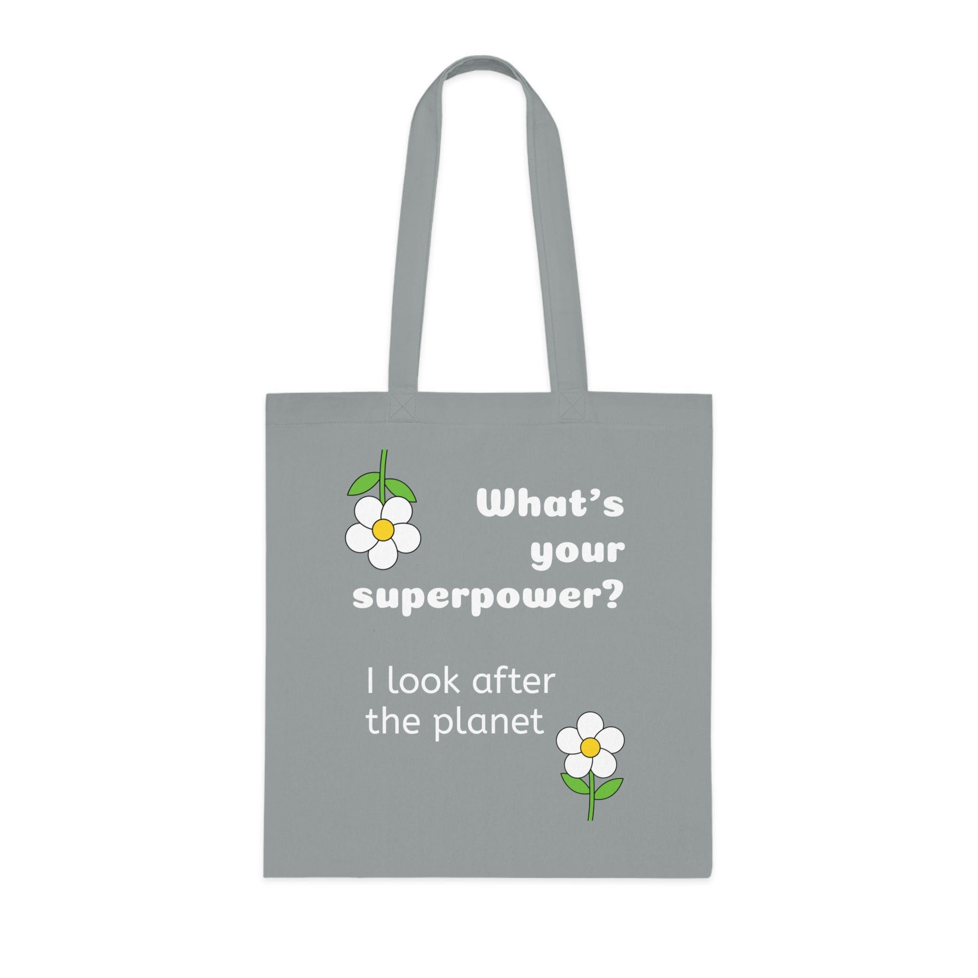 Cotton Tote Bag - What's your superpower? I look after the planet image 7