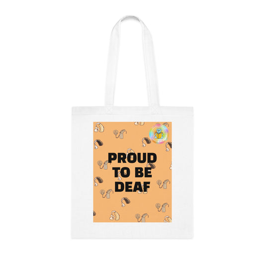 PROUD TO BE DEAF Cotton Tote Bag image 1