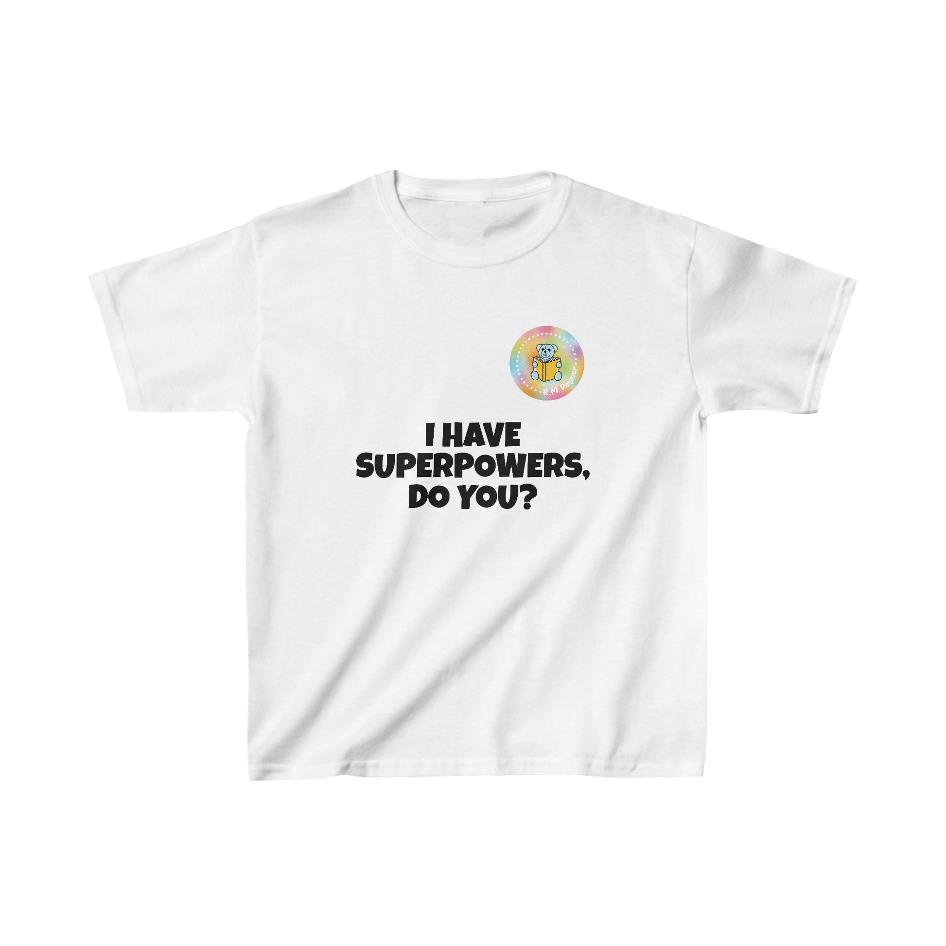 Kids I have superpowers, do you (plain text) t-shirt - XS, White image