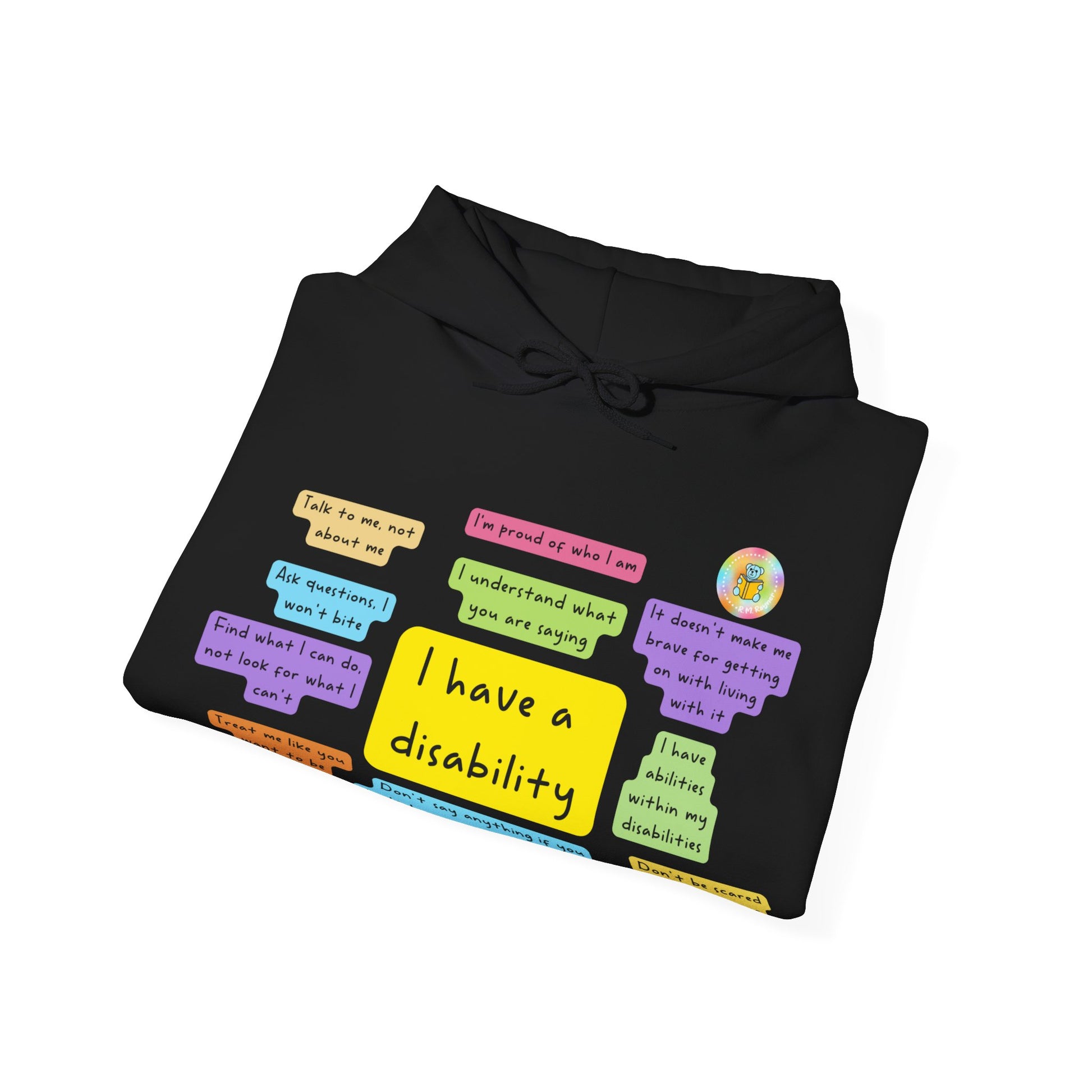 Unisex adult hoodie - I have a disability - front design image 27