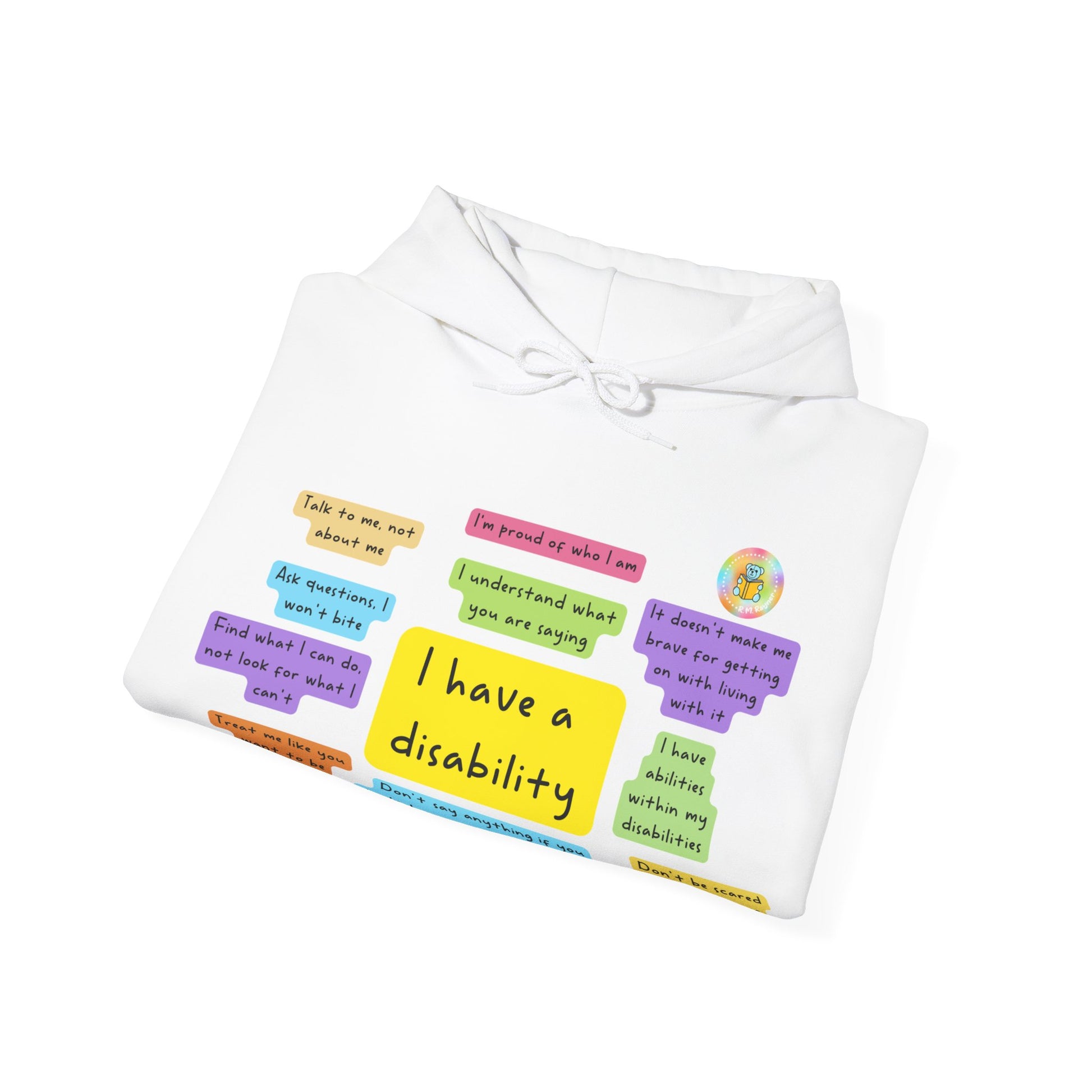 Unisex adult hoodie - I have a disability - front design image 14