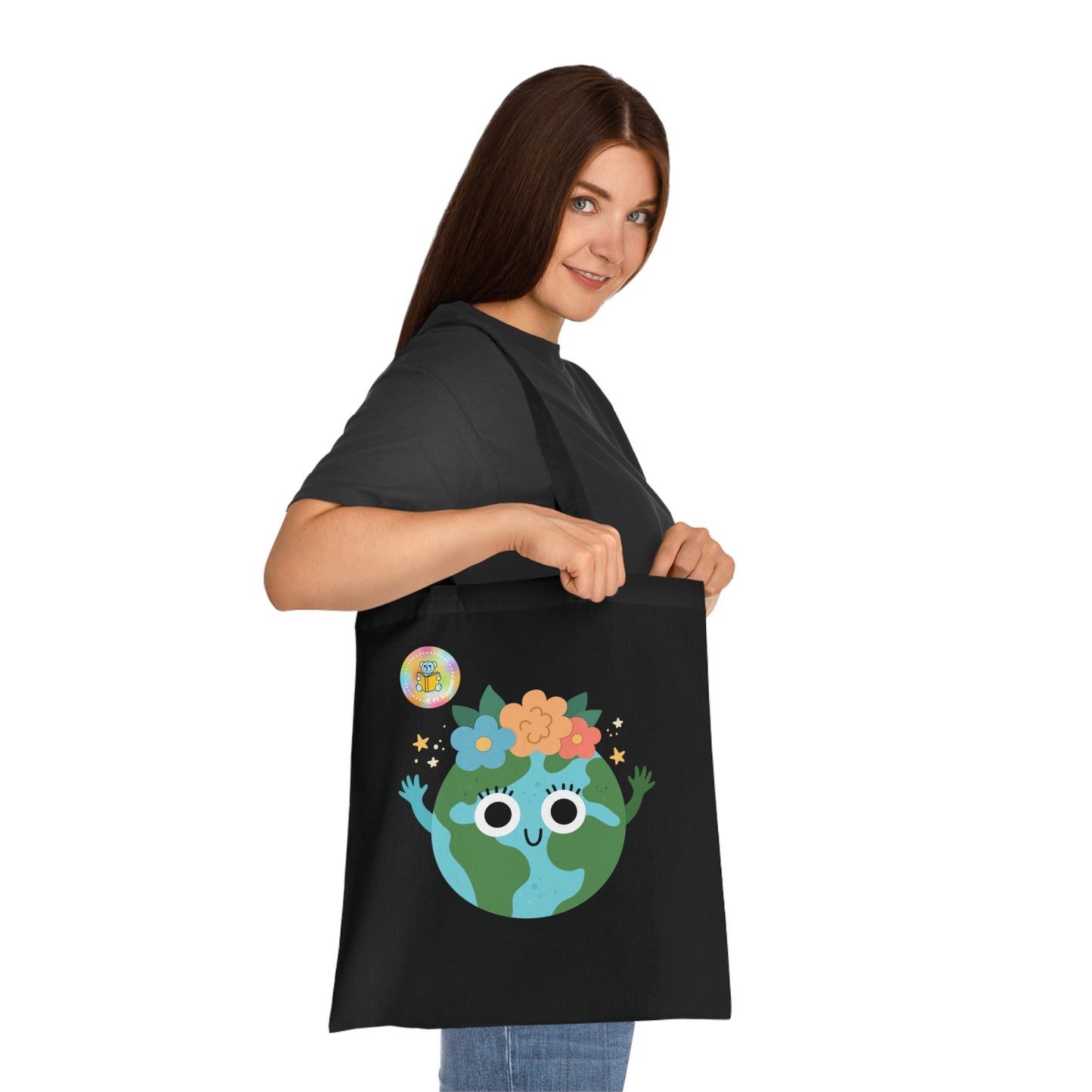 Cotton Tote Bag - What's your superpower? I look after the planet - One size, Black image