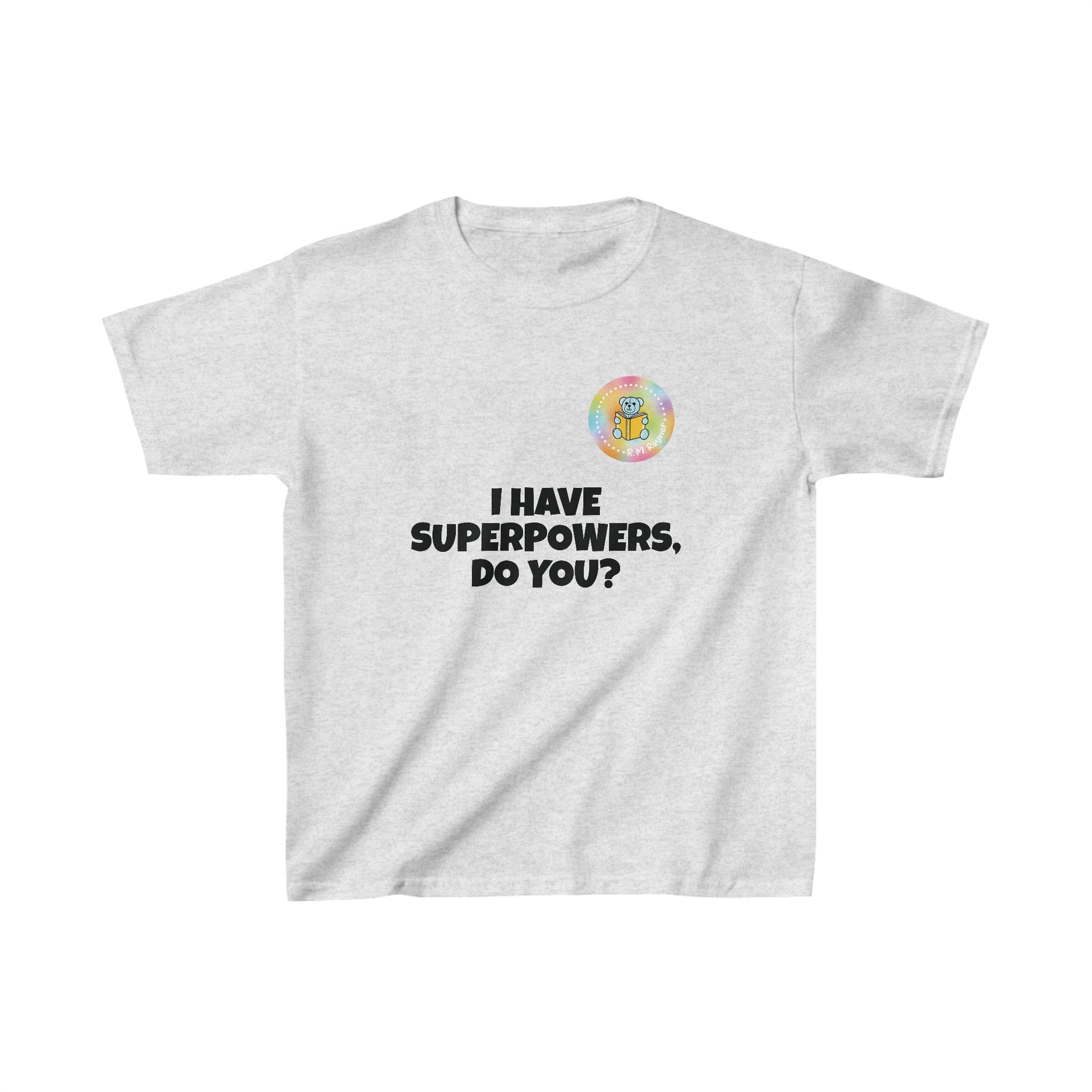 Kids I have superpowers, do you (plain text) t-shirt - XL, Ash image