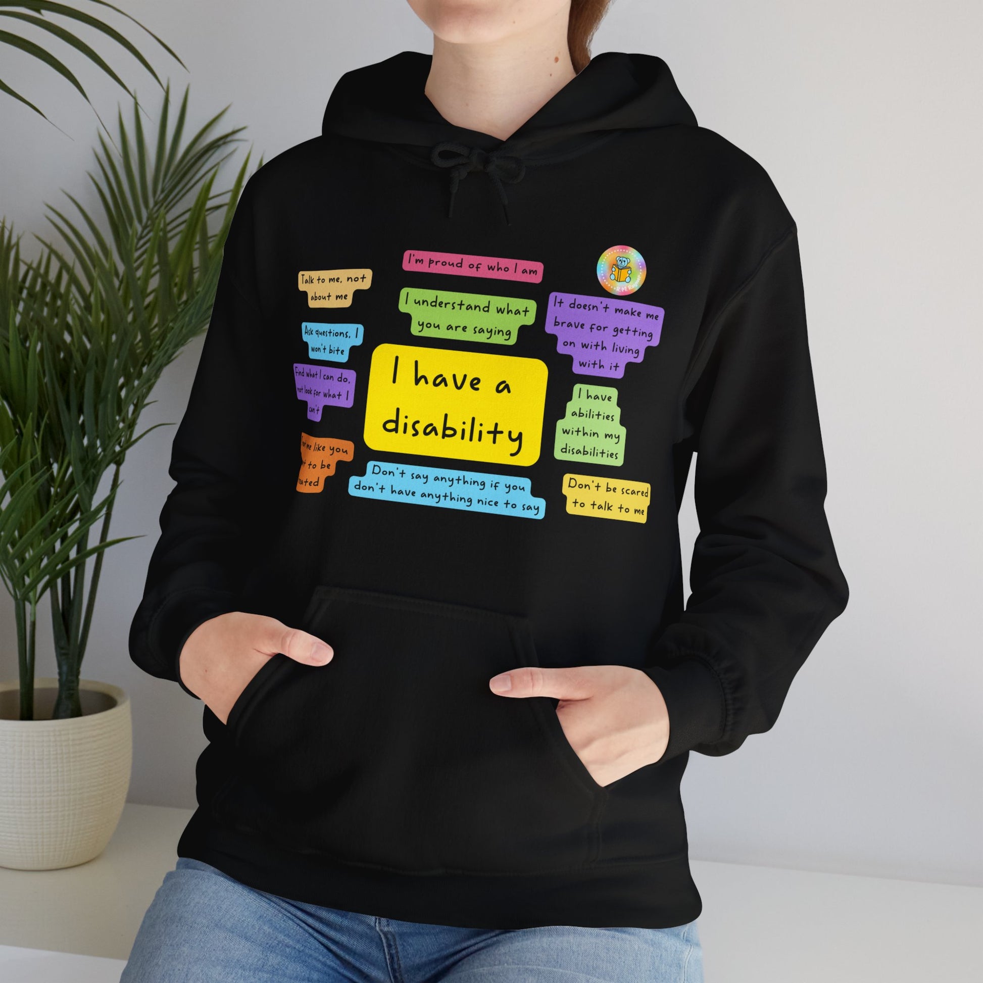 Unisex adult hoodie - I have a disability - front design image 36