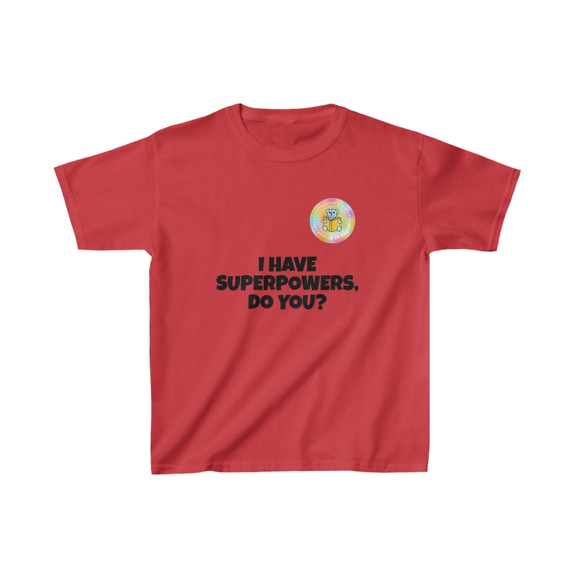 Kids I have superpowers, do you (plain text) t-shirt - L, Red image