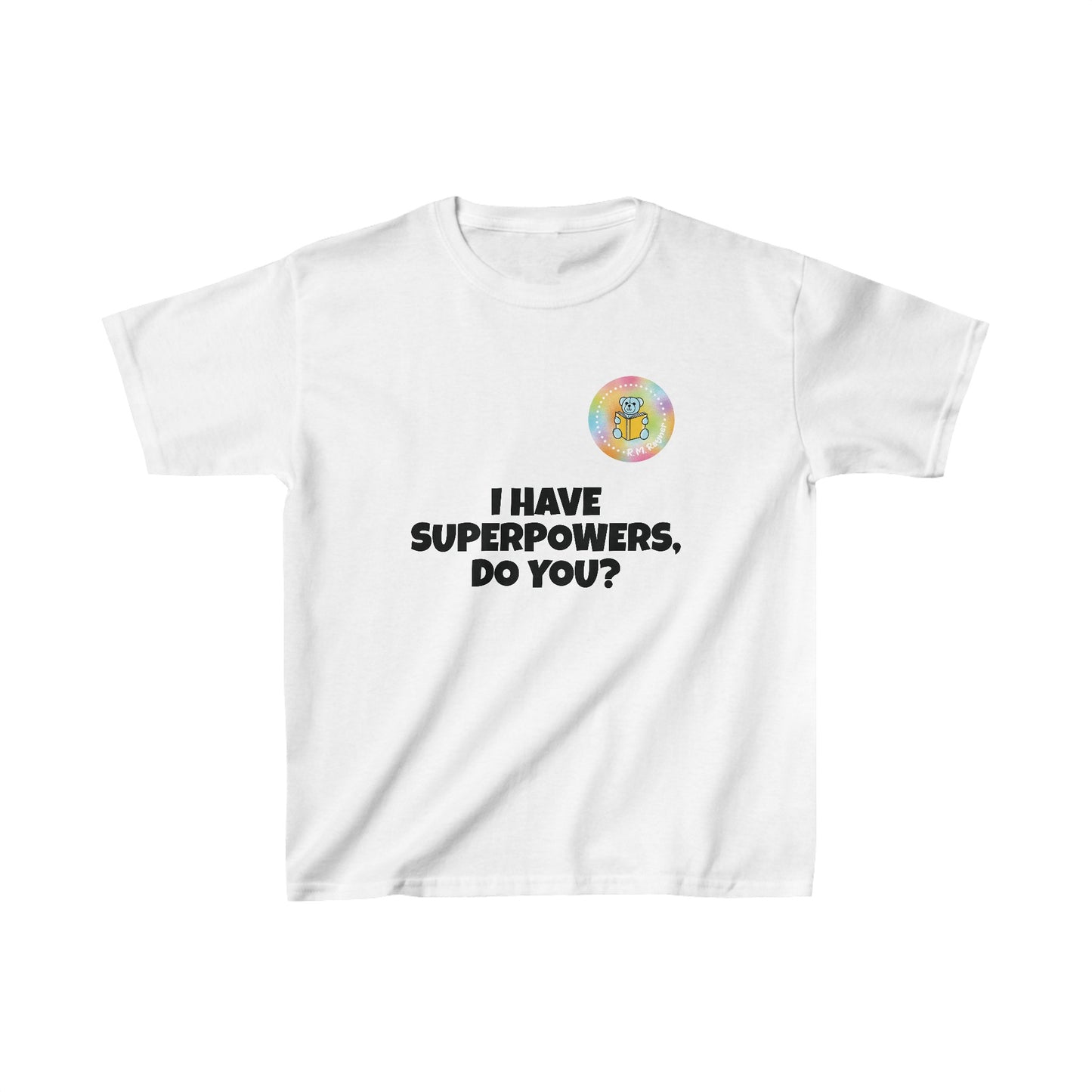 Kids I have superpowers, do you (plain text) t-shirt - S, White image