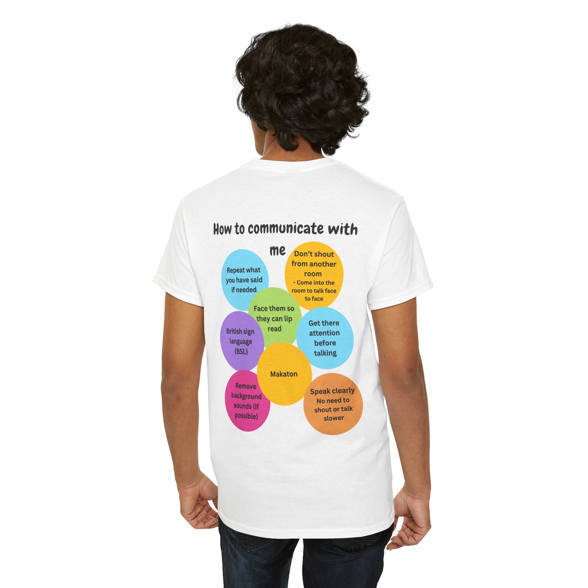 Unisex Adult t-shirt - Back design - How to communicate with me image 13
