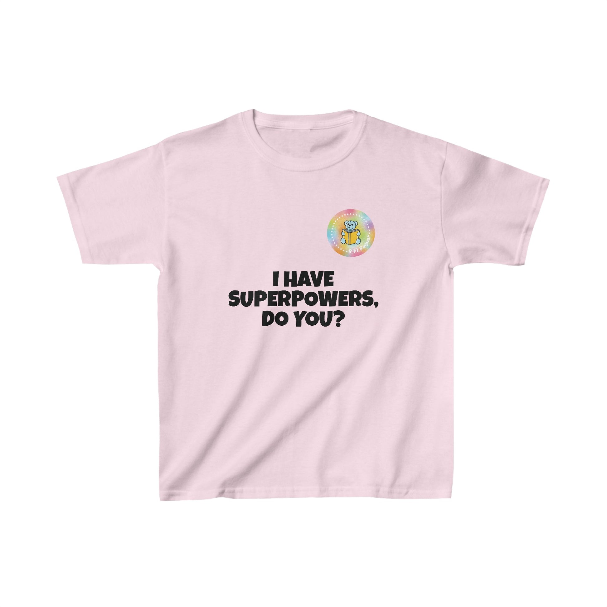 Kids I have superpowers, do you (plain text) t-shirt - XS, Light Pink image